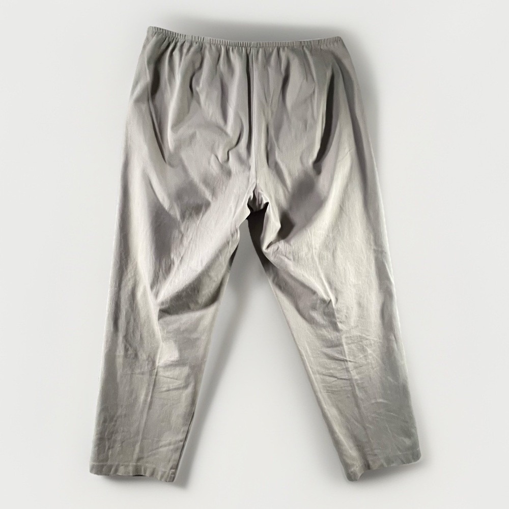 Eileen Fisher Womens L Taupe‎ Side Zip Tapered Pants Elastic Waist Travel Ankle - Picture 2 of 7